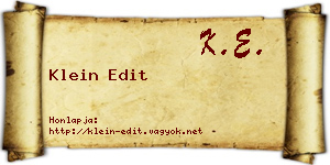 Klein Edit névjegykártya