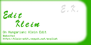 edit klein business card